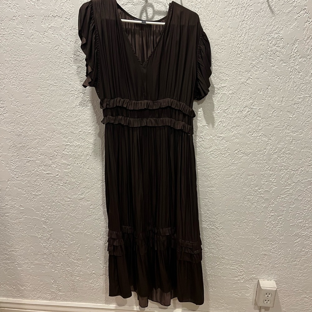 Brown silk dress